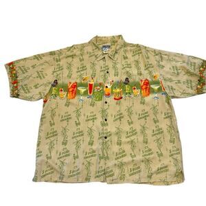 Big Dogs Cotton “Its Five O’clock Somewhere” Hawaiian Camp Shirt Men’s Sz 2X